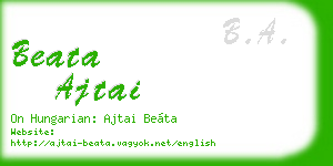 beata ajtai business card